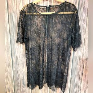 SOFT Black Lace Blouse Size 1x
